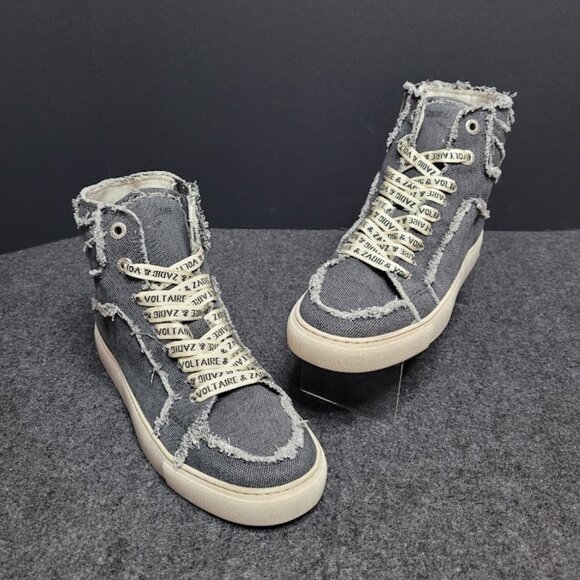 NWOB Zadig & Voltaire Flash Hi-Top Sneakers Size 38 US 7.5 - 8 - Picture 1 of 11
